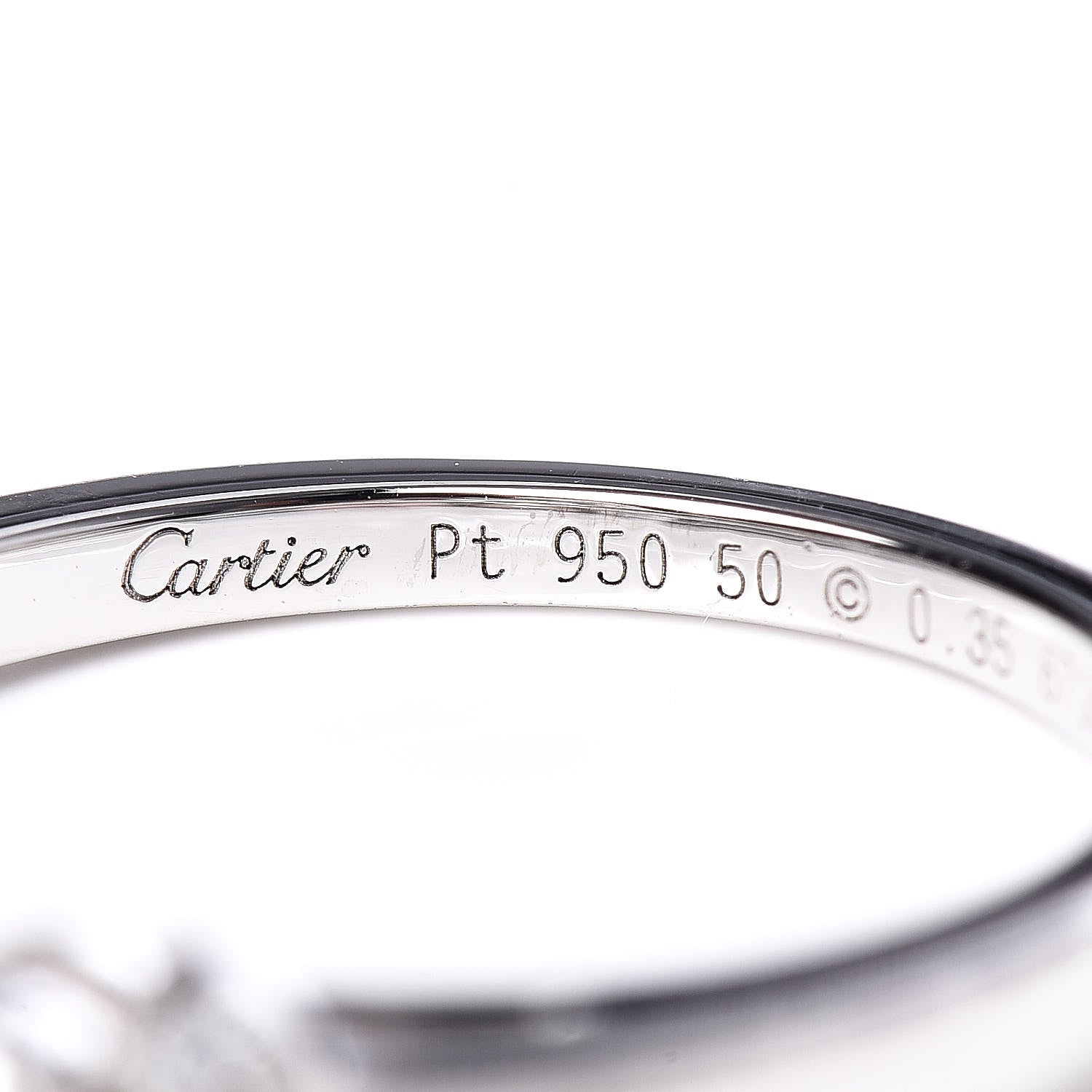 Cartier Platinum Diamond .35ct Ballerine Engagement Ring 50 5.25 5 of 7