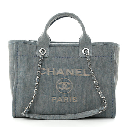 Chanel Denim Small Deauville Tote Light Blue 3 of 12