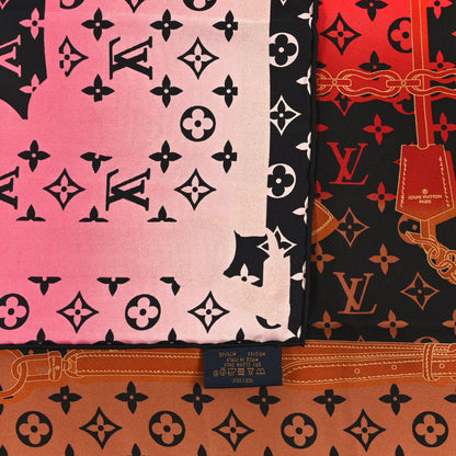 Louis Vuitton Silk Monogram Rising Confidential Square Scarf 70 Beige Multicolor 5 of 6