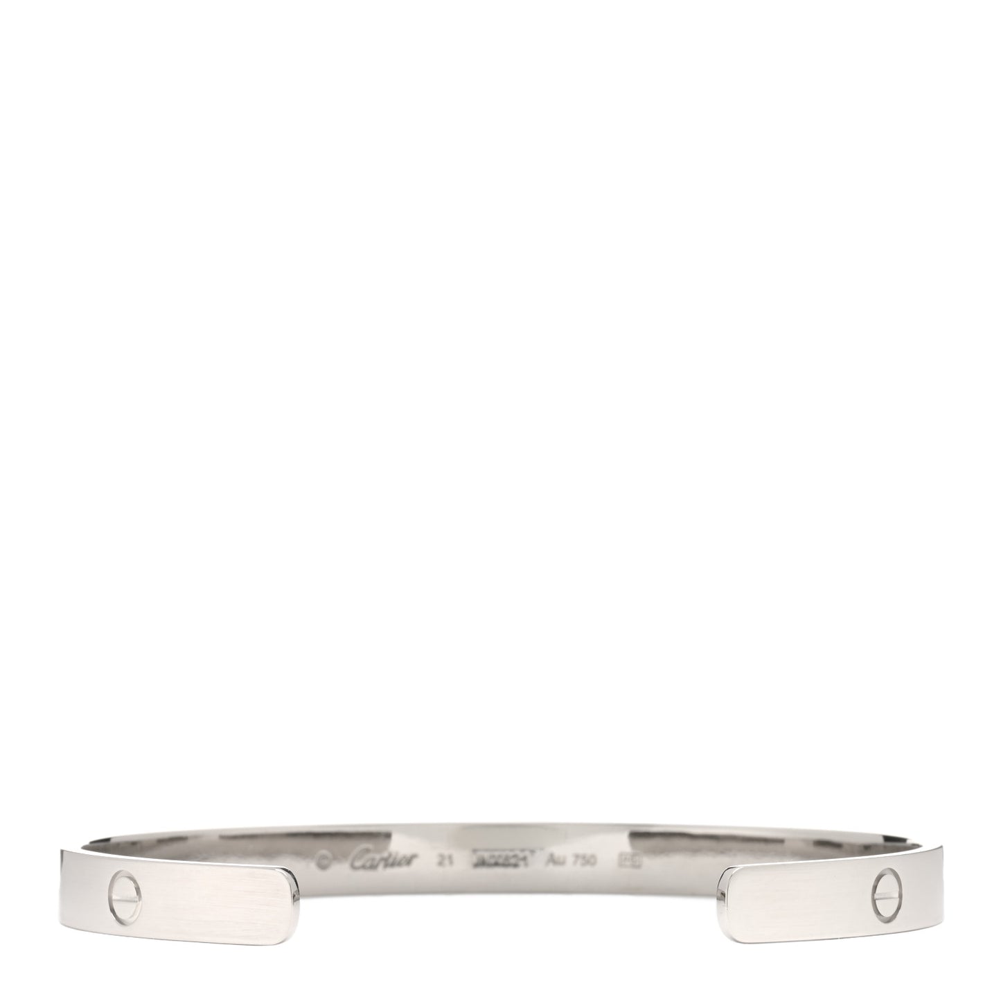 18K White Gold LOVE Cuff Bracelet 21