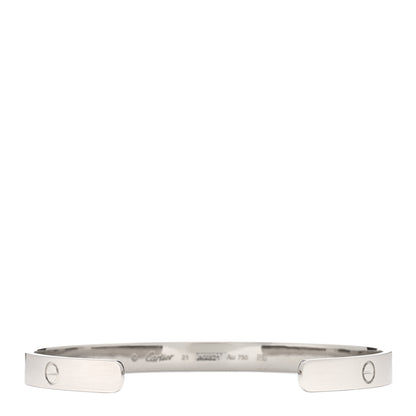 Cartier 18K White Gold LOVE Cuff Bracelet 21 2 of 3