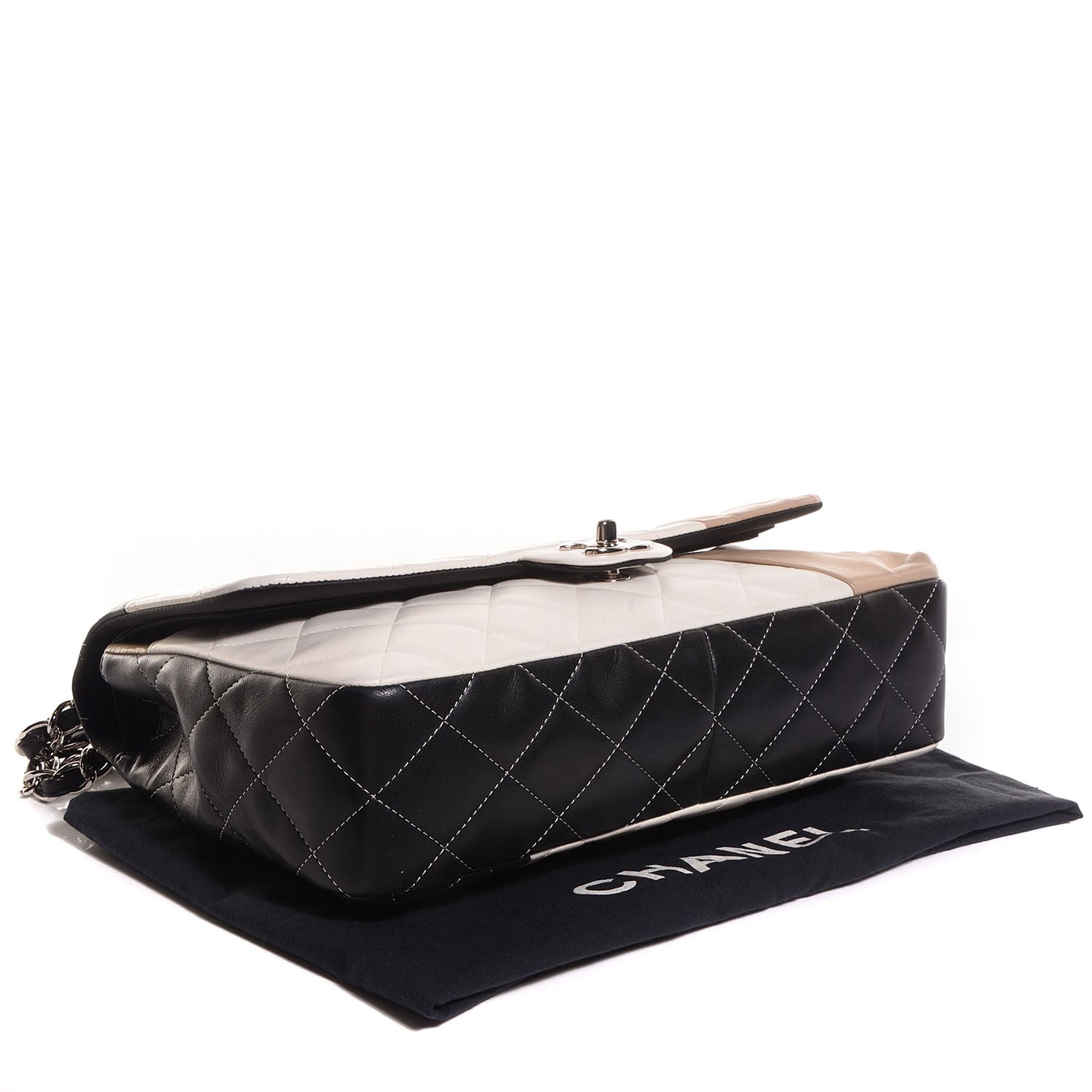 Chanel Lambskin Quilted Colorblock Jumbo Double Flap 4 of 8