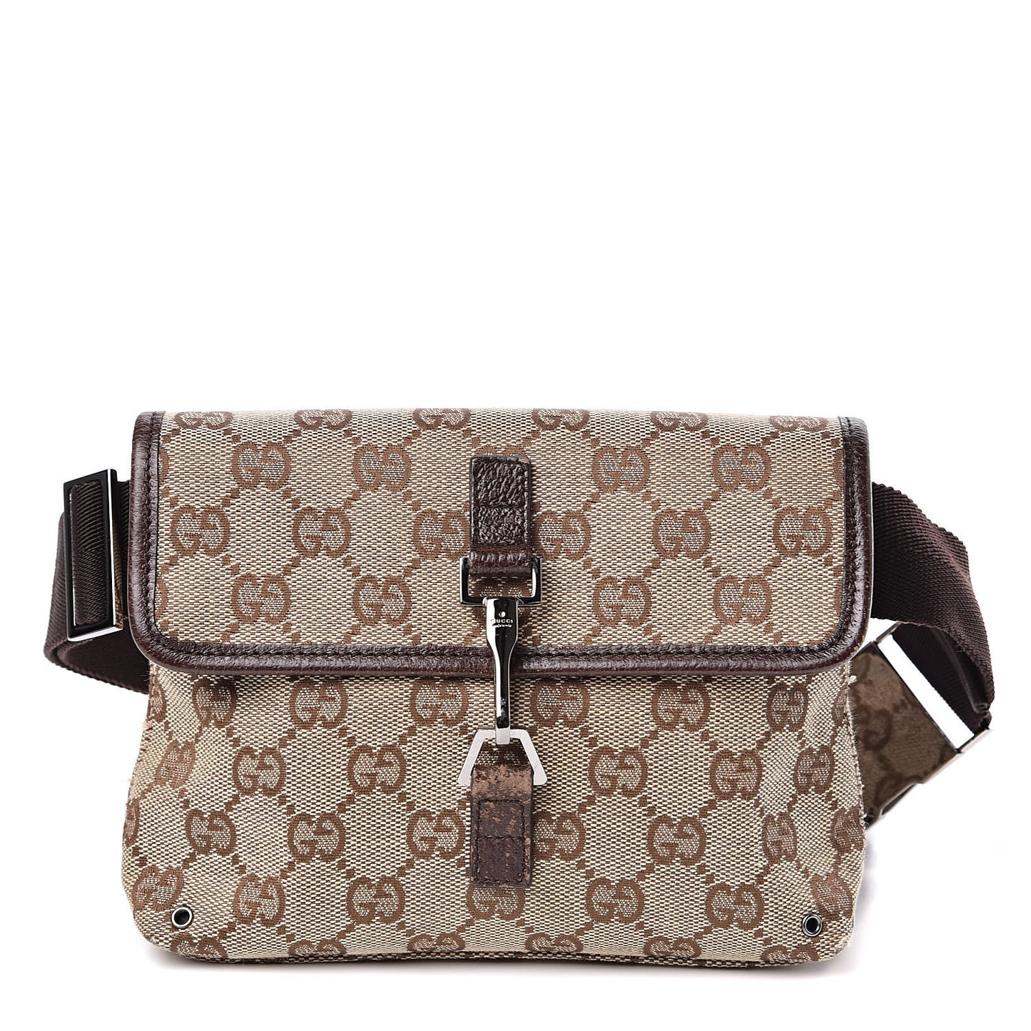 GG Monogram Flight Belt Bag Dark Brown