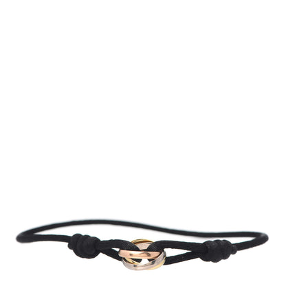 Cartier 18K Pink Yellow White Gold Trinity Adjustable Cord Bracelet Black 1 of 7