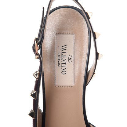 Valentino Garavani Pebbled Calfskin Rockstud Half D'Orsay Slingback 50mm Pumps 36 Black 9 of 13