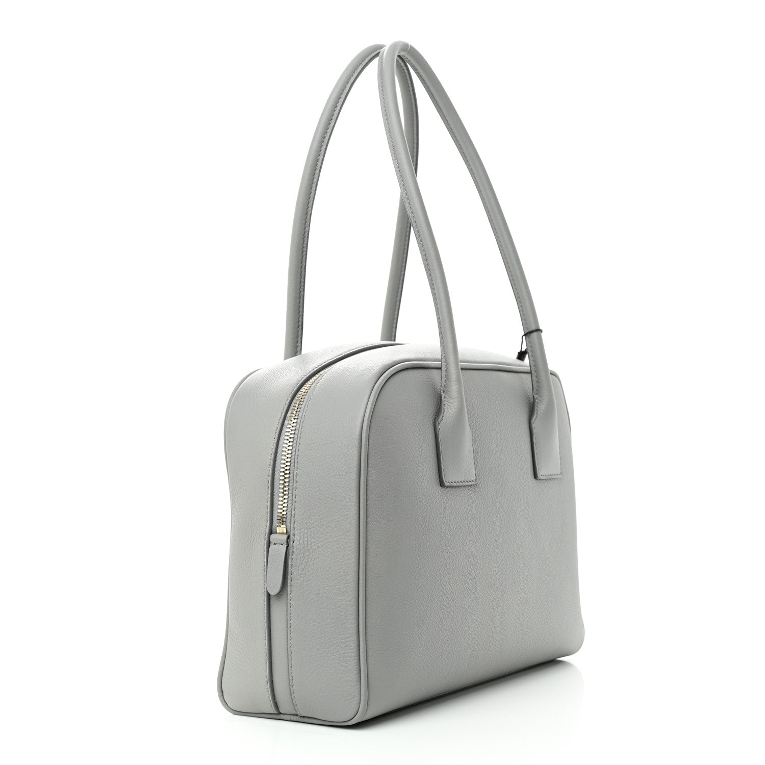 Burberry Soft Grain Calfskin Half Cube Bag Bright Cloud Grey 3 of 11