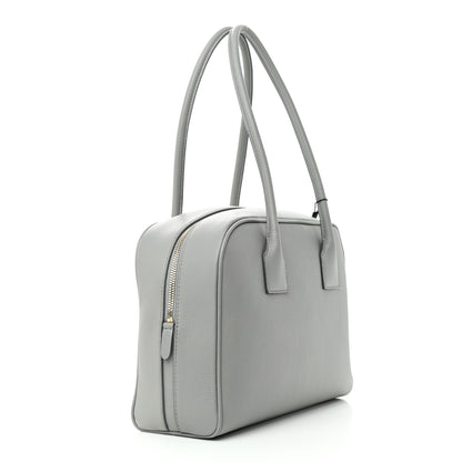Burberry Soft Grain Calfskin Half Cube Bag Bright Cloud Grey 3 of 11