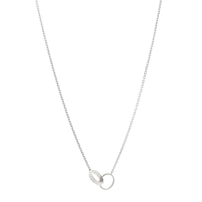 Cartier 18K White Gold Diamond Interlocking LOVE Necklace 1 of 5