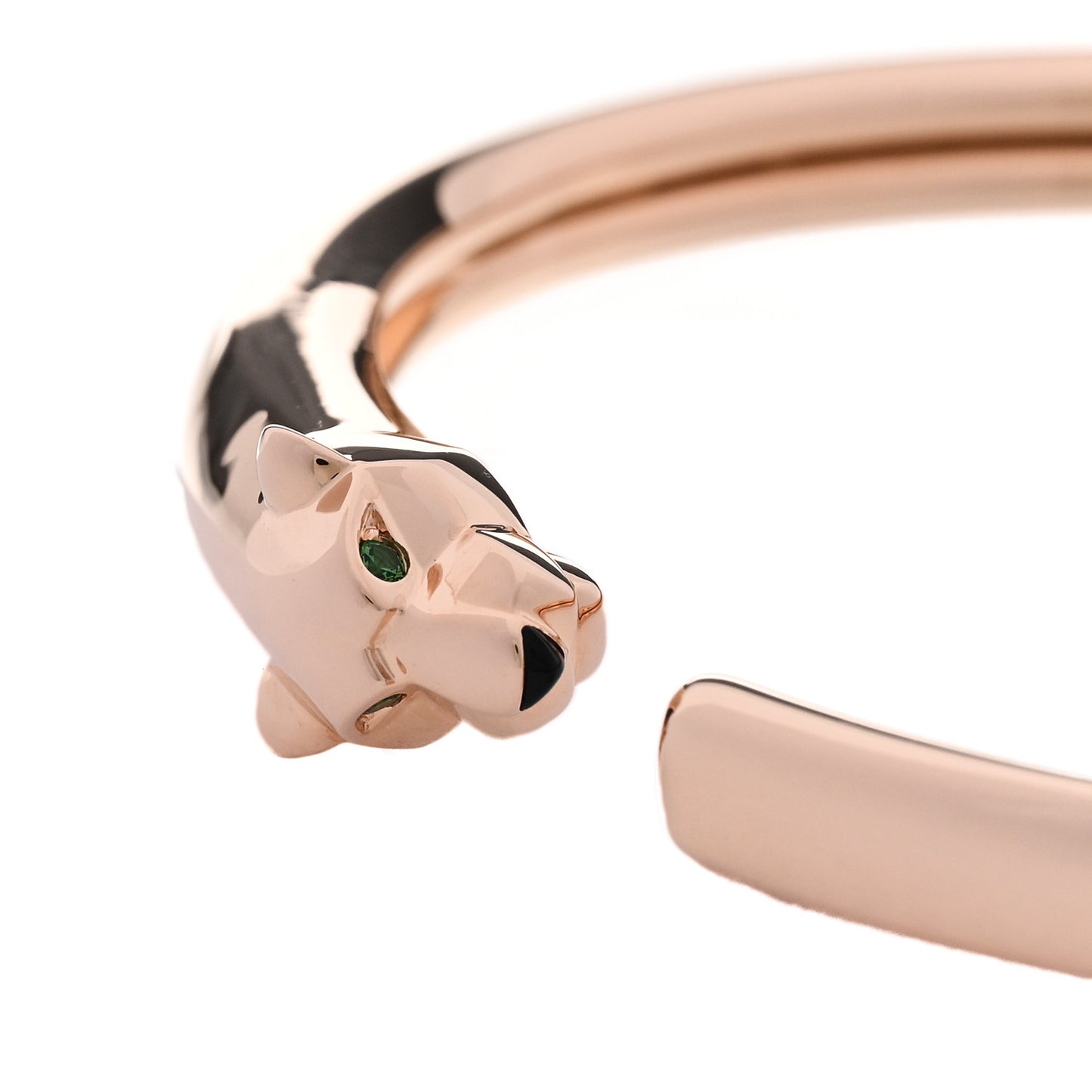 18K Pink Gold Tsavorite Black Onyx Panthere De Cartier Bracelet 16