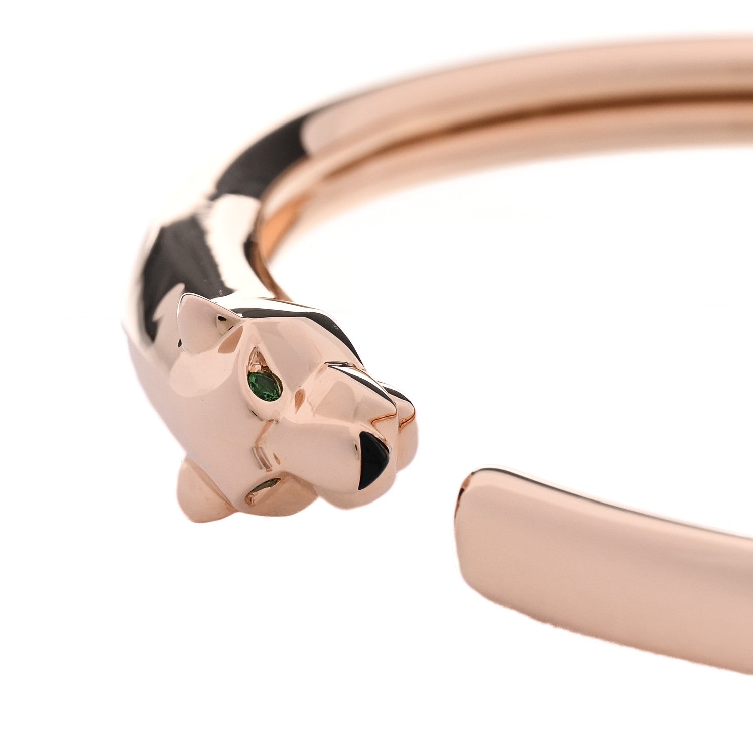 Cartier 18K Pink Gold Tsavorite Black Onyx Panthere De Cartier Bracelet 16 5 of 6