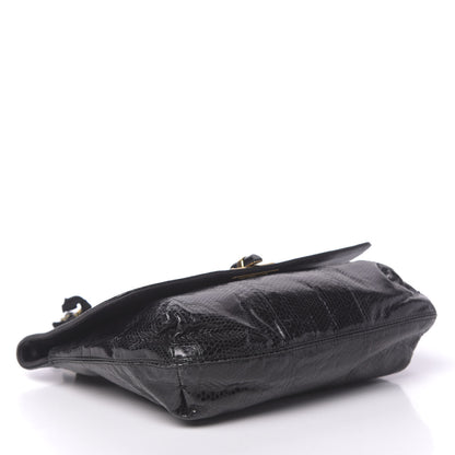 Lanvin Watersnake Medium Sugar Flap Shoulder Bag Black 4 of 9