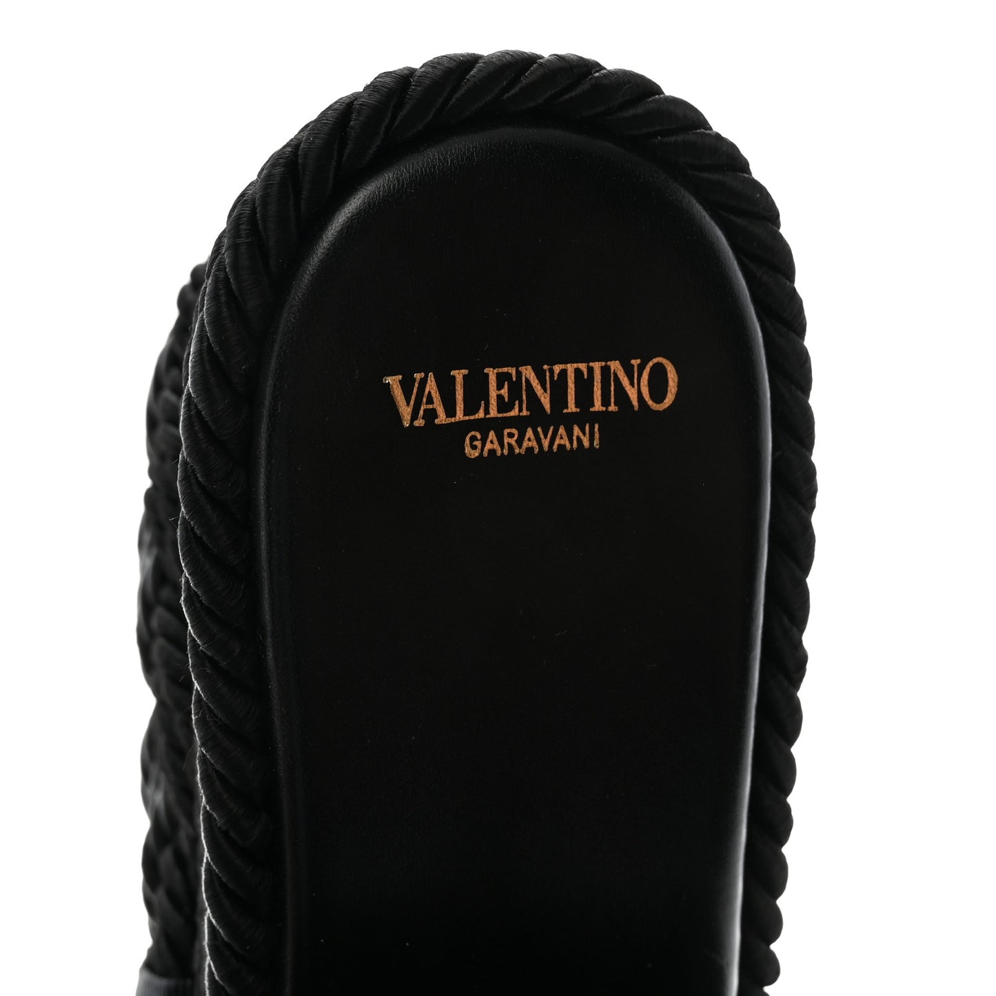 Calfskin Silk Torchon Vlogo Platform Espadrille 100 Wedge Sandals 39 Black