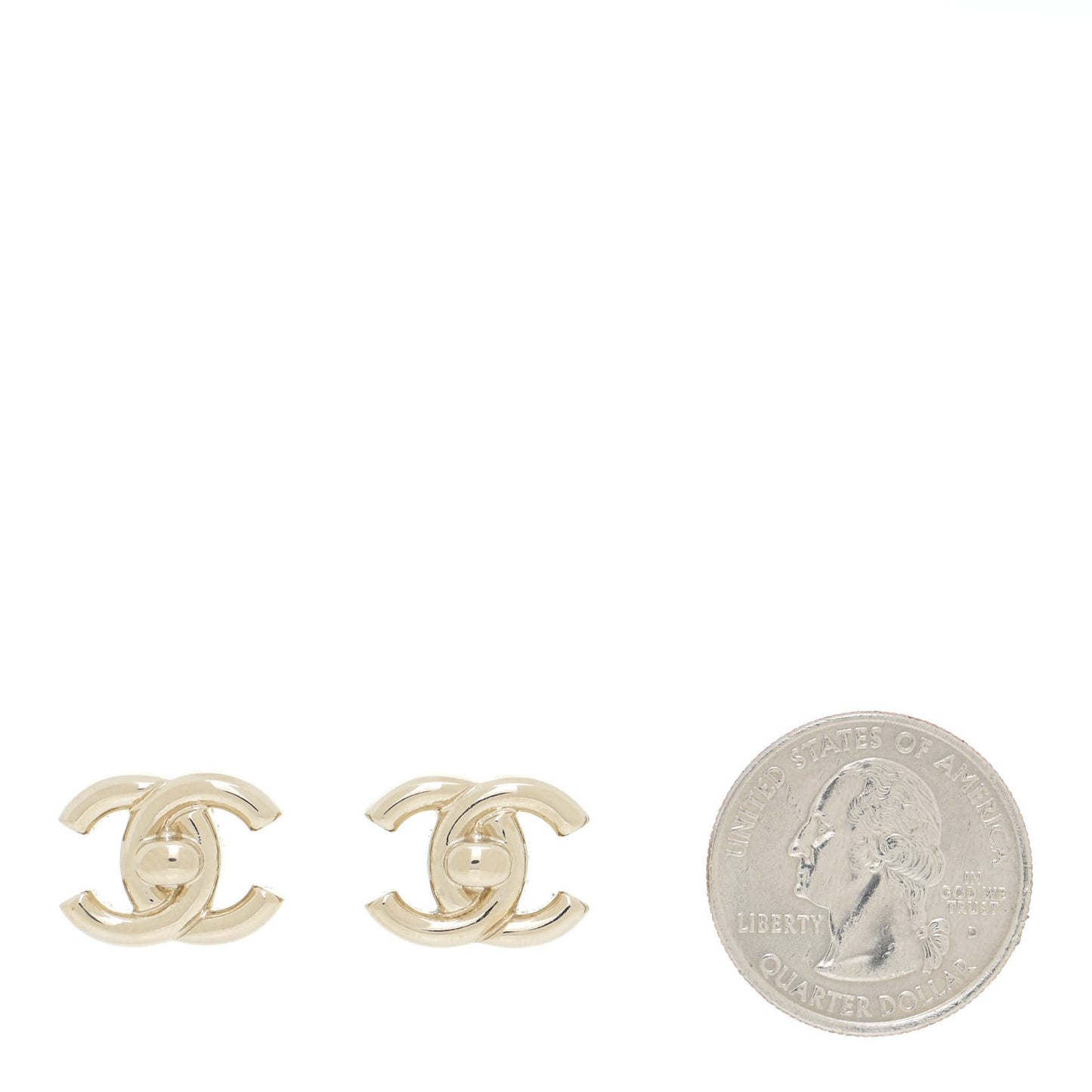 Metal CC Turnlock Earrings Gold