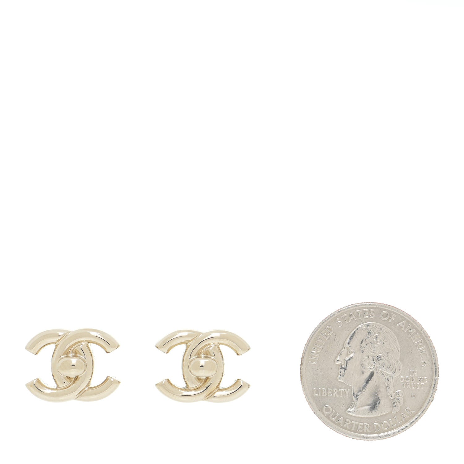 Chanel Metal CC Turnlock Earrings Gold 2 of 5