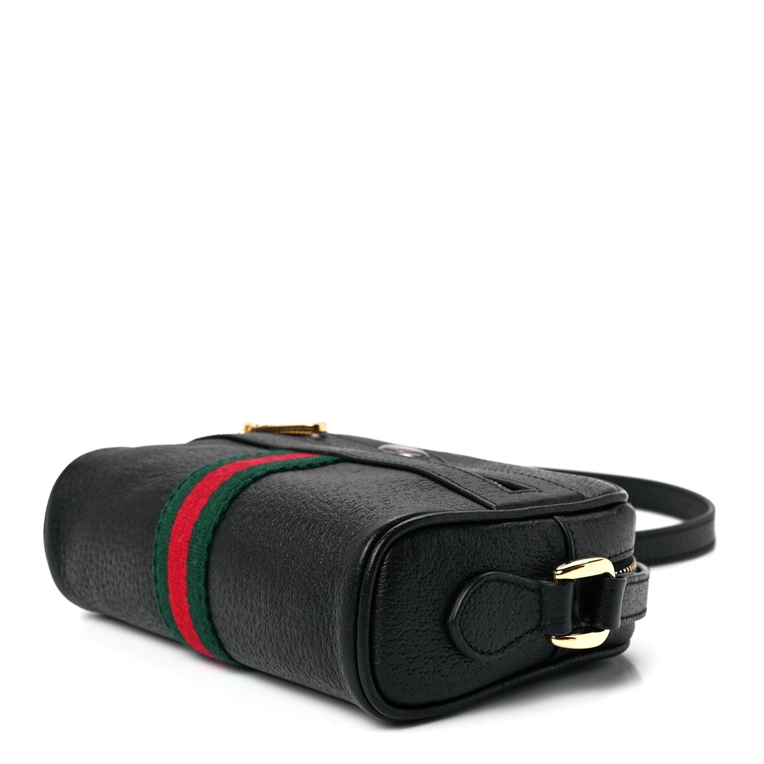 Gucci Calfskin Web Mini Ophidia Shoulder Bag Black 9 of 12