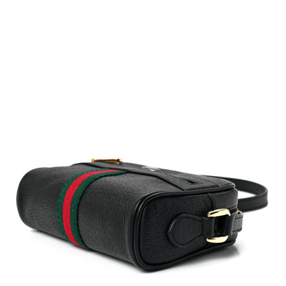 Gucci Calfskin Web Mini Ophidia Shoulder Bag Black 9 of 12