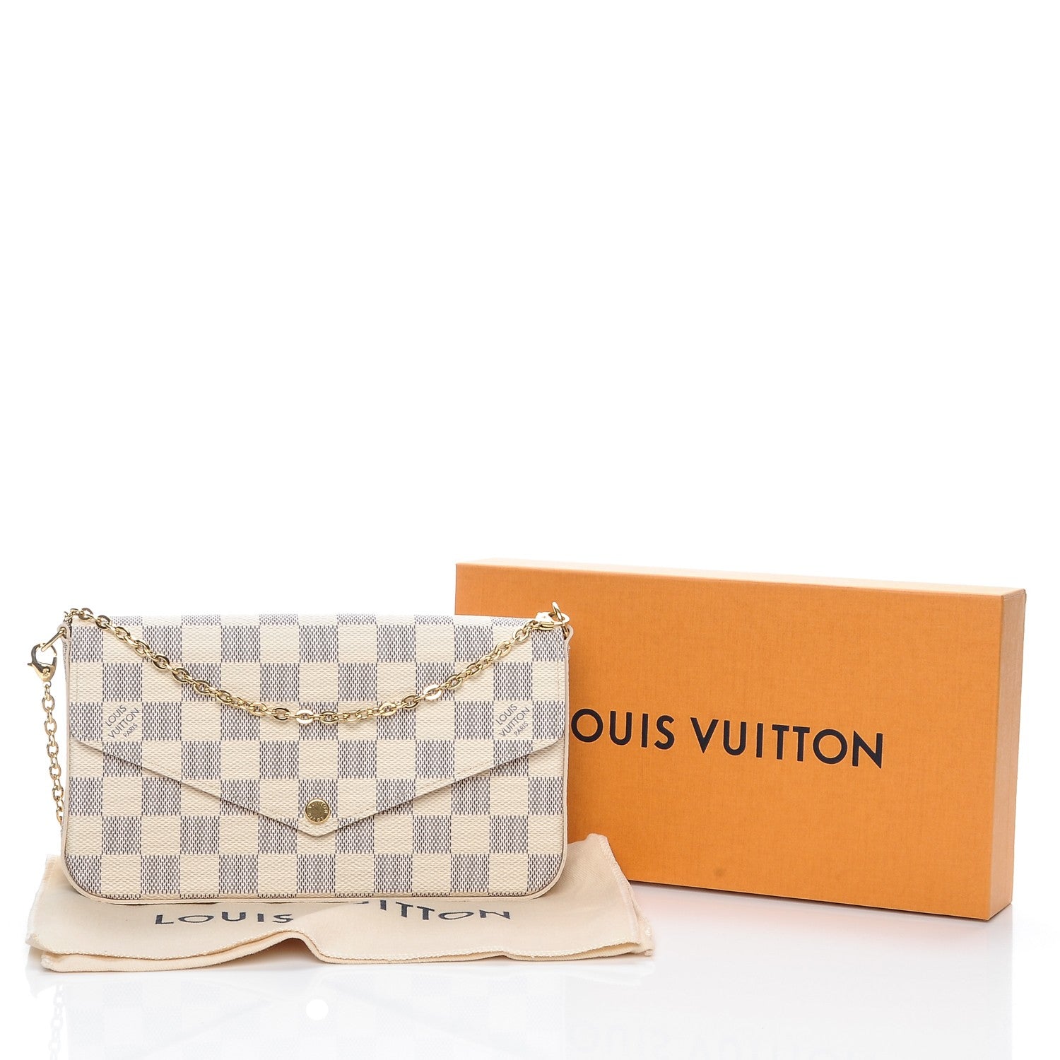 Louis Vuitton Damier Azur Pochette Felicie Chain Wallet Rose Ballerine 9 of 9