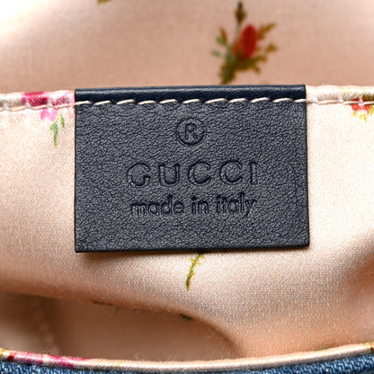 Gucci Denim Matelasse Mini Pearly GG Marmont Shoulder Bag Blue 6 of 10