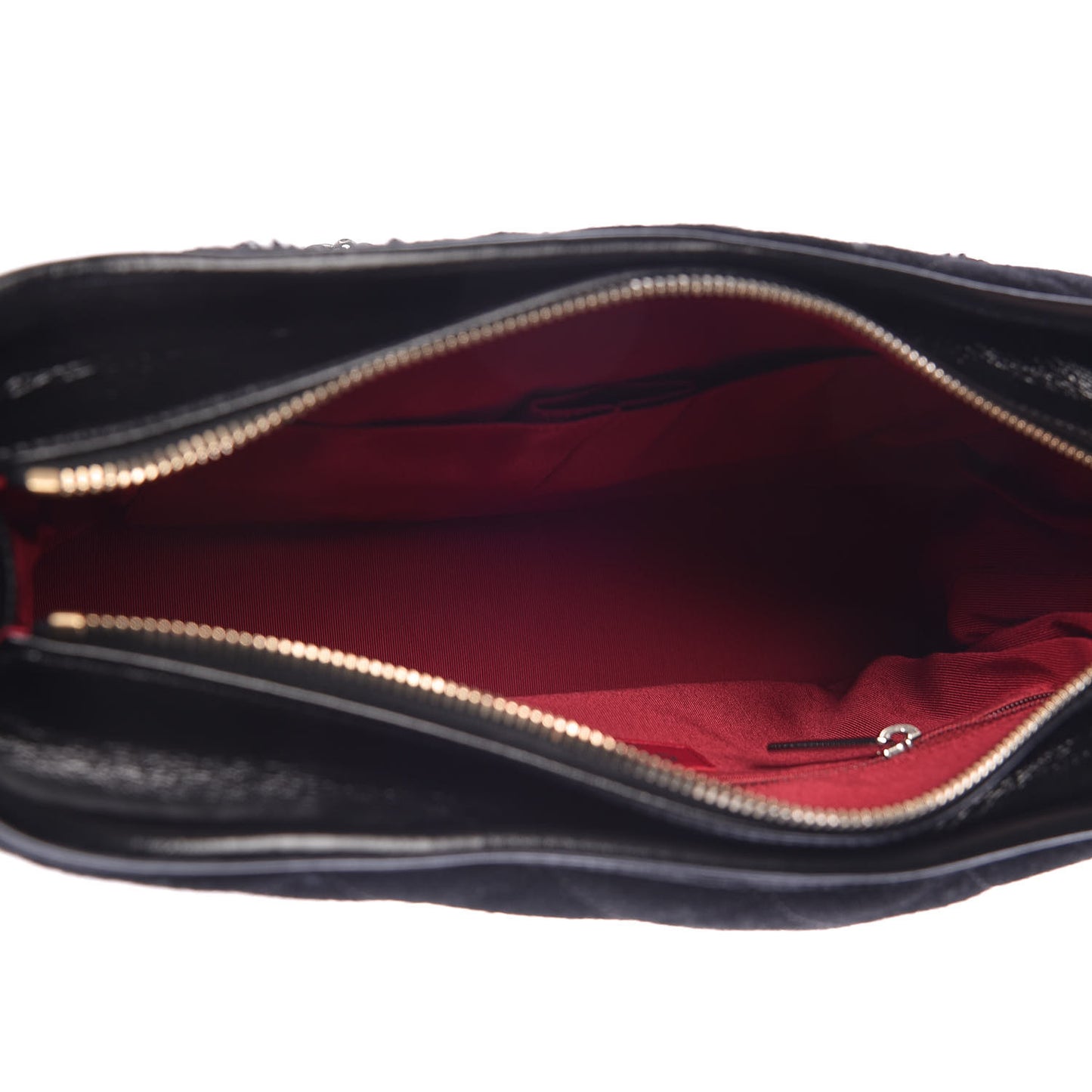 Felt Calfskin Quilted Medium Gabrielle Hobo Black