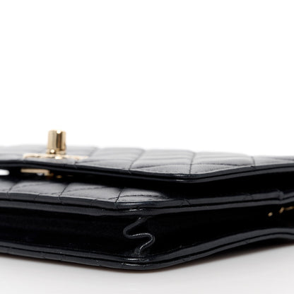 Chanel Lambskin Quilted Trendy CC Wallet On Chain WOC Black 12 of 13