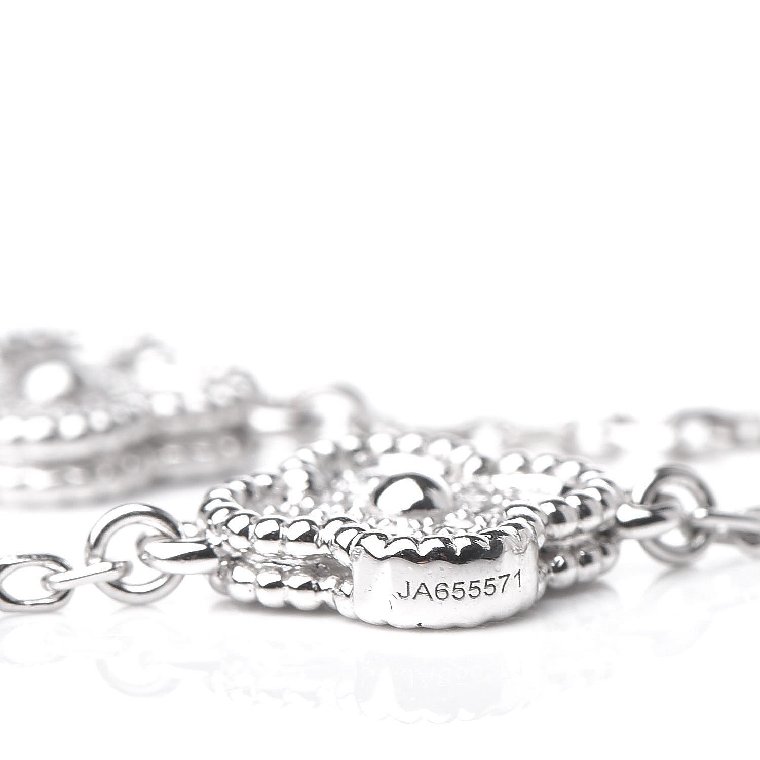 Van Cleef & Arpels 18K White Gold Diamond 6 Motifs Sweet Alhambra Bracelet 5 of 7