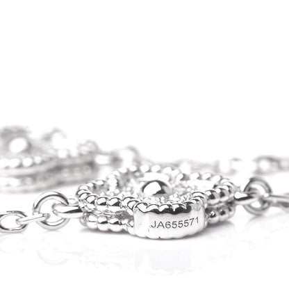 Van Cleef & Arpels 18K White Gold Diamond 6 Motifs Sweet Alhambra Bracelet 5 of 7