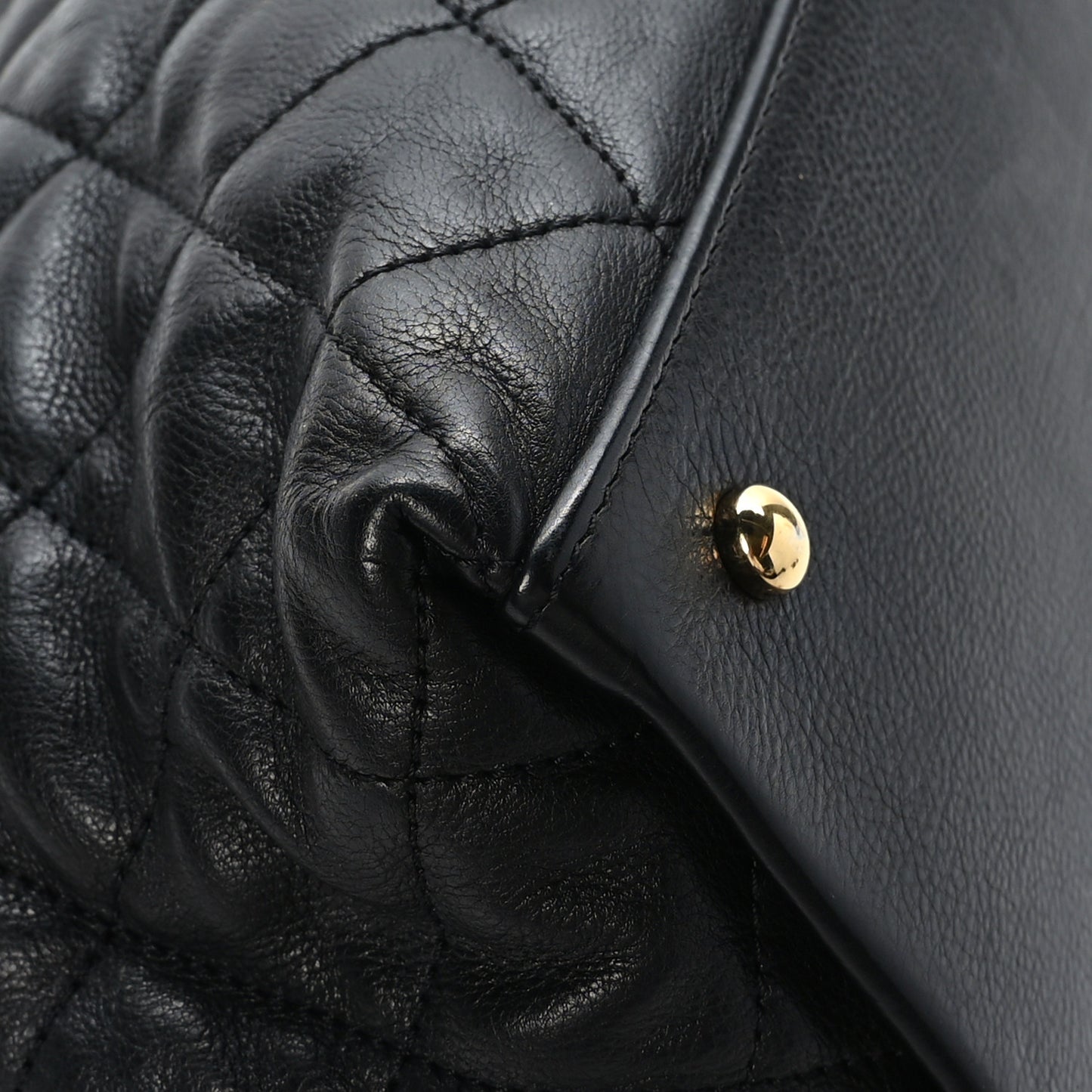 Calfskin Quilted Small Chain Me Tote Black