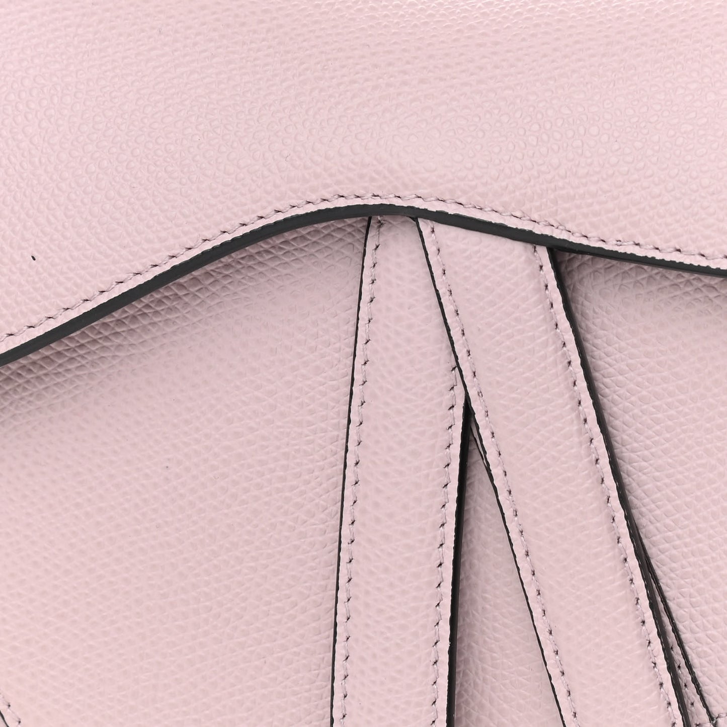 Grained Calfskin Mini Saddle Bag Light Pink