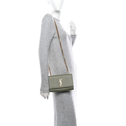 Saint Laurent Grain De Poudre Small Monogram Kate Satchel Light Sage 2 of 10