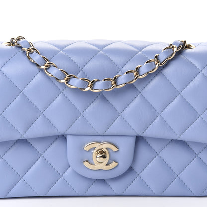 Chanel Lambskin Quilted Mini Rectangular Flap Light Blue 10 of 11