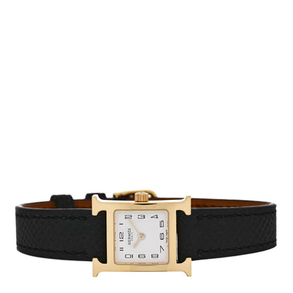 Hermes Stainless Steel Epsom 17.2mm Heure H Hour Quartz Watch Noir 2 of 5