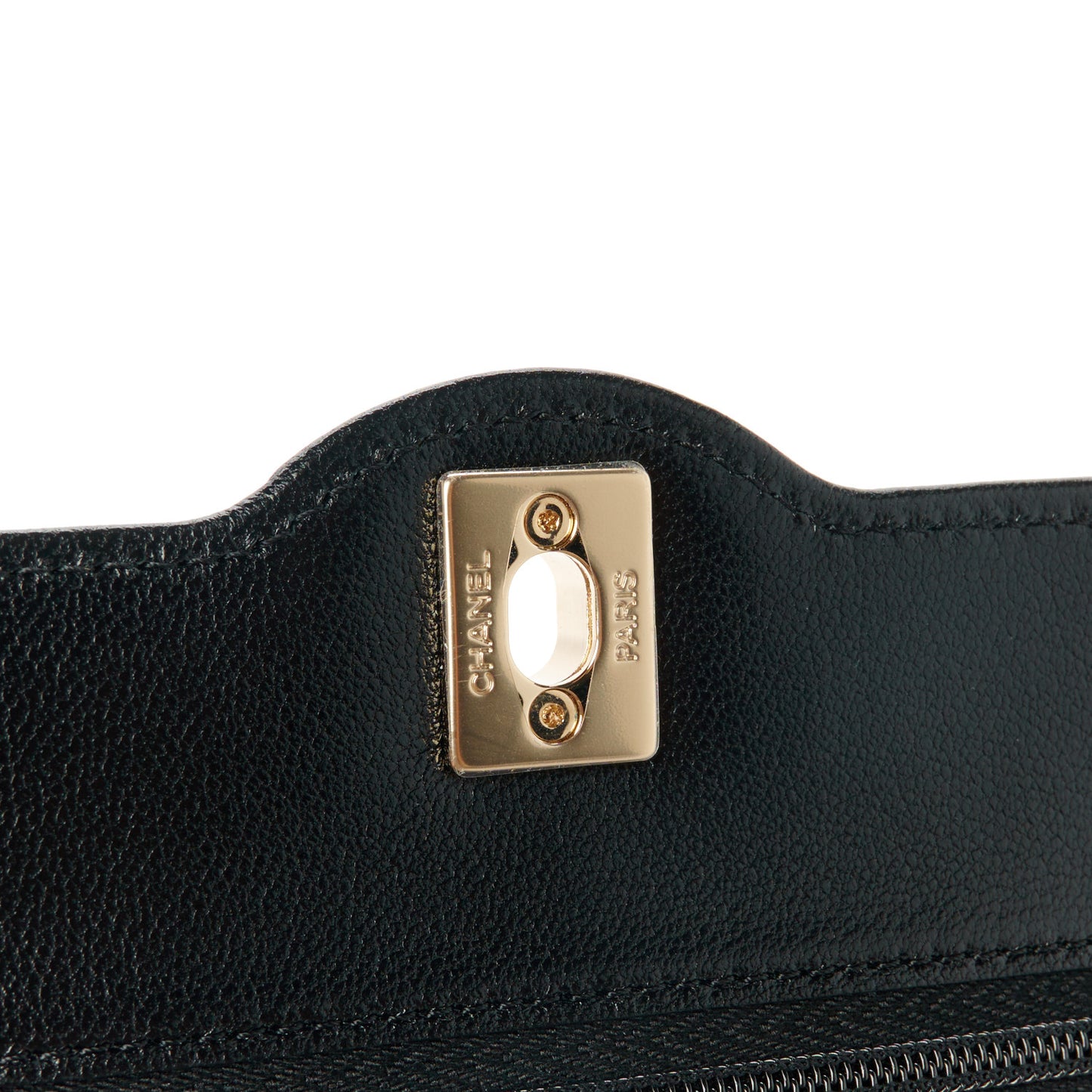 Lambskin Quilted CC Wallet On Chain WOC Black