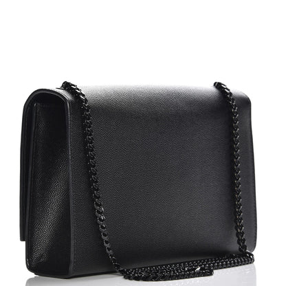 Saint Laurent Grain De Poudre Medium Classic Monogram Kate Satchel Black 3 of 6