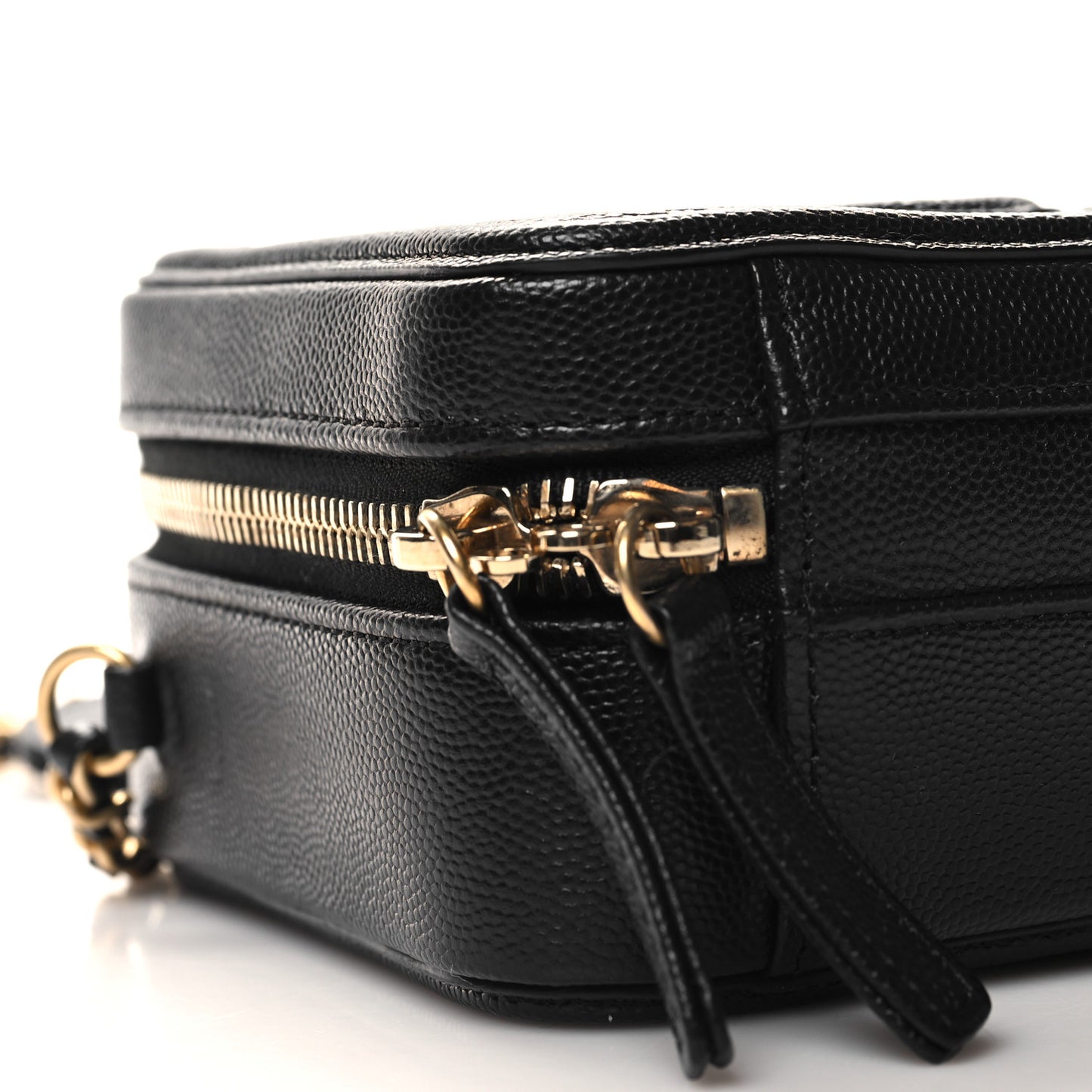 Caviar Quilted Small CC Filigree Vanity Case Black