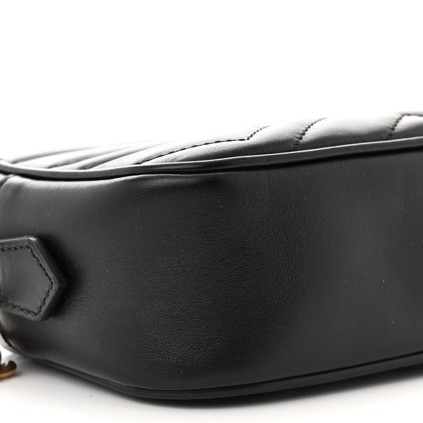 Calfskin Matelasse Mini GG Marmont Chain Shoulder Bag Black