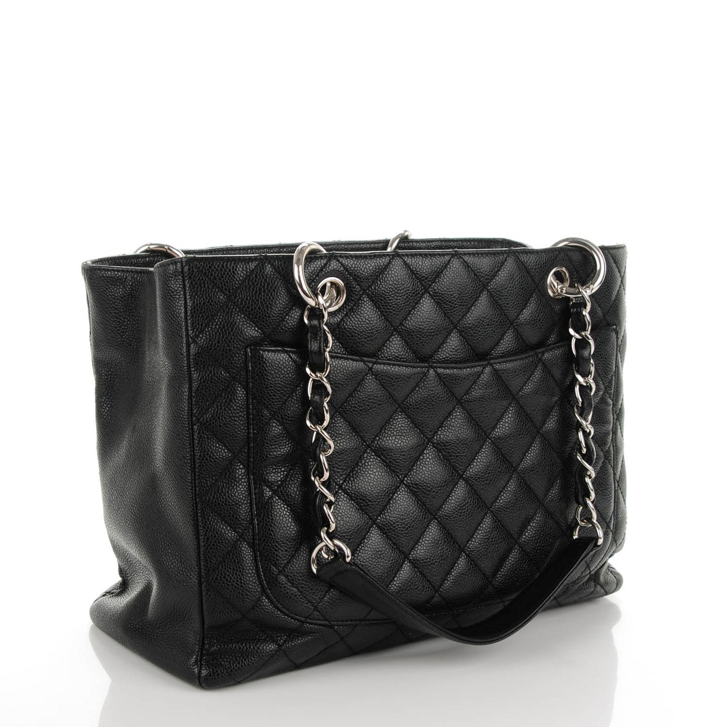 Caviar Quilted Grand Shopping Tote GST Black