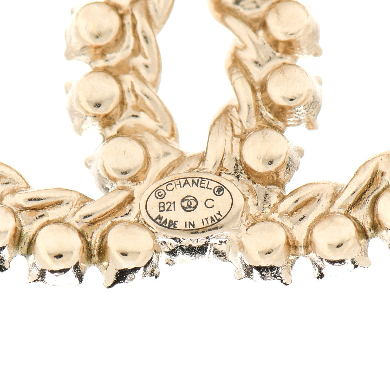 Chanel Strass Crystal Dazzling Wheat CC Earrings Gold 4 of 6