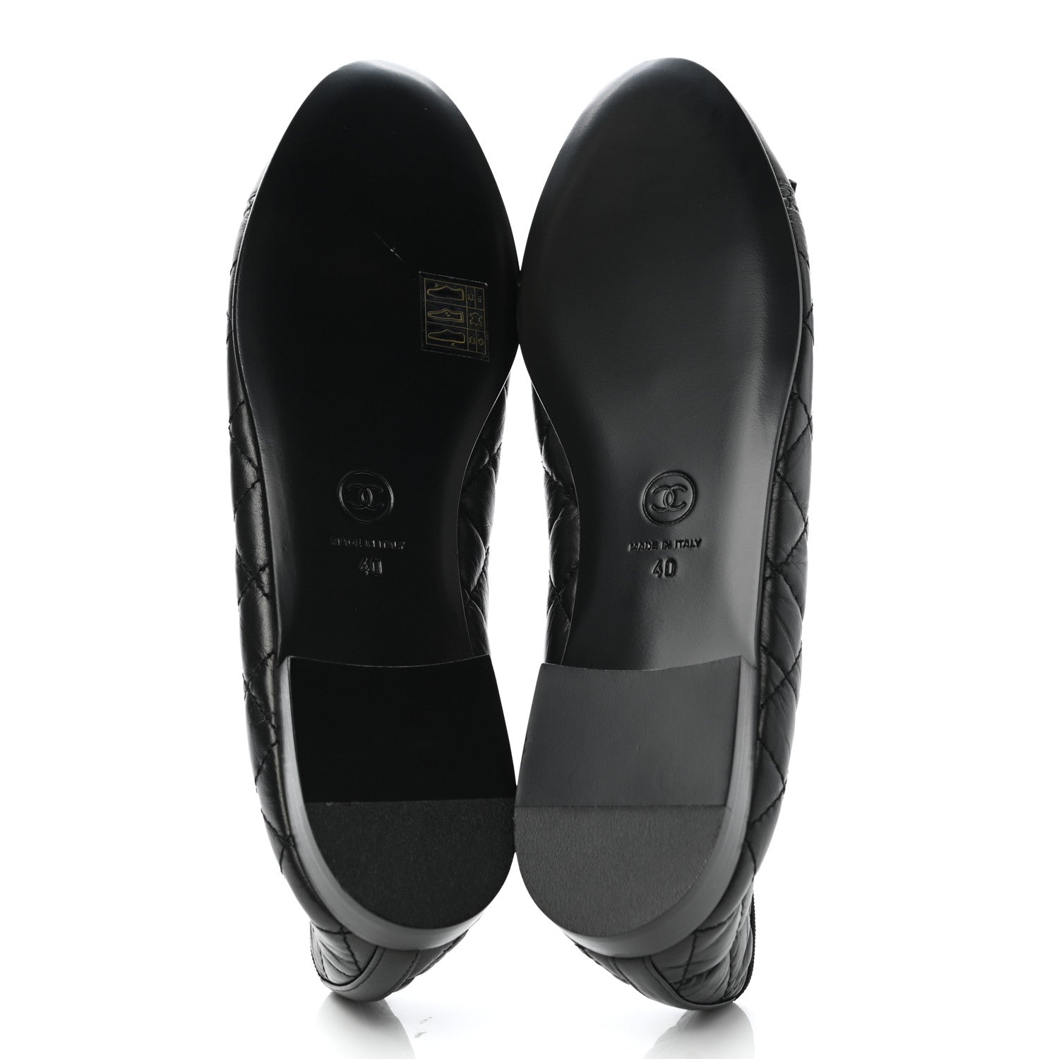 Chanel Aged Calfskin Quilted Cap Toe Ballerina Flats 40 Black 5 of 9