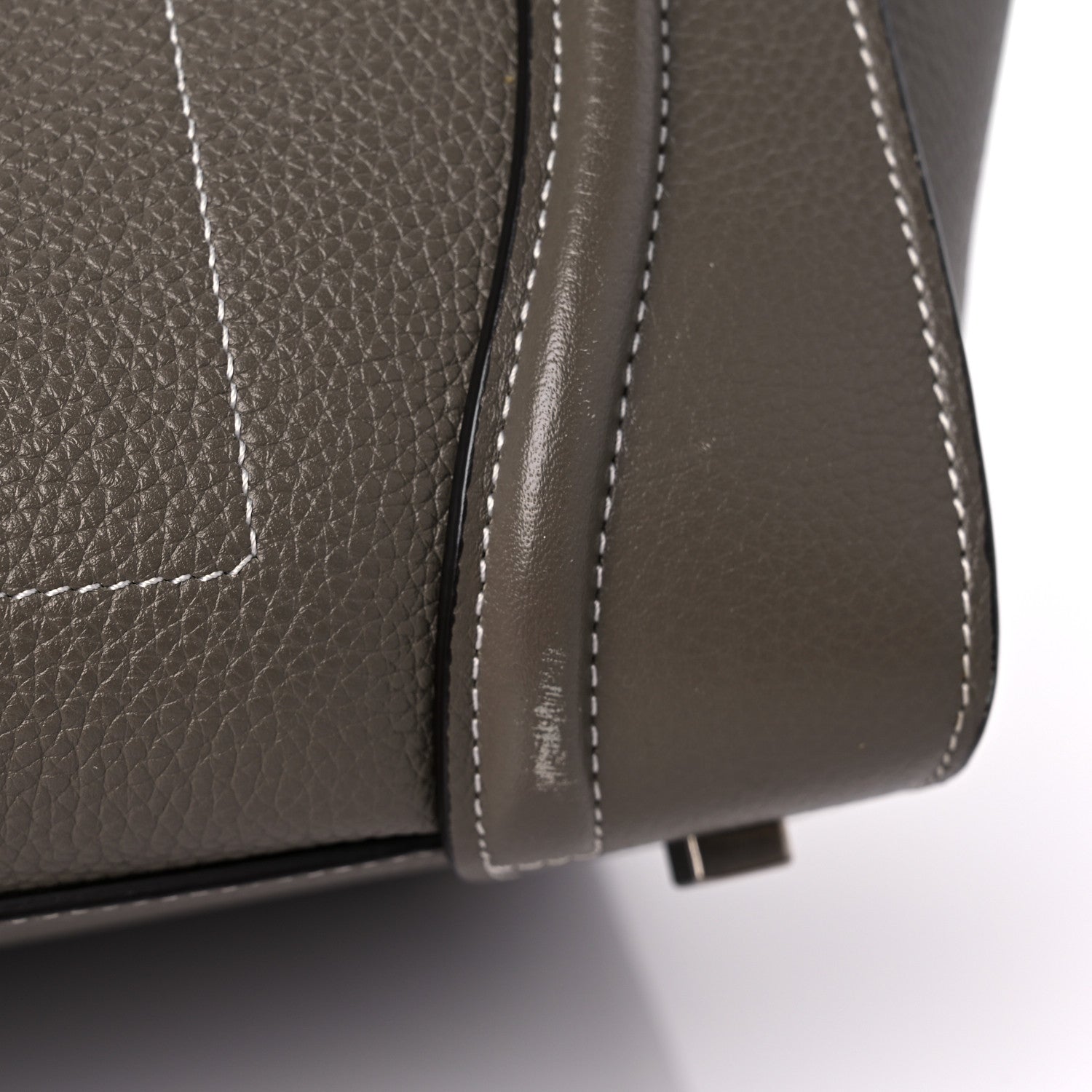 Celine Drummed Calfskin Mini Luggage Souris 14 of 17