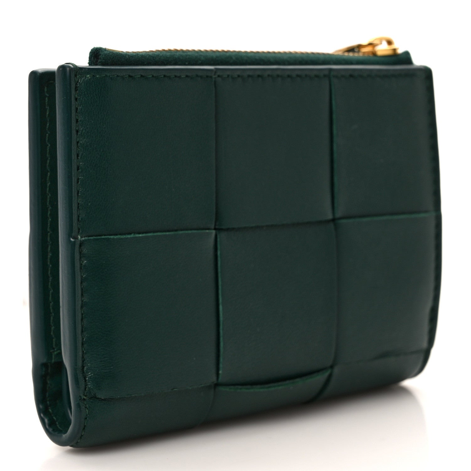 Bottega Veneta Nappa Maxi Intrecciato Bifold Zip Wallet Raintree 3 of 6