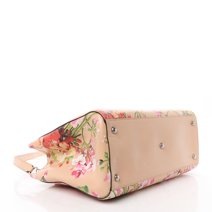 Gucci GG Supreme Monogram Tian Medium Bamboo Shopper Tote Beige Multicolor Red Pink Apricot Multicolor 4 of 12