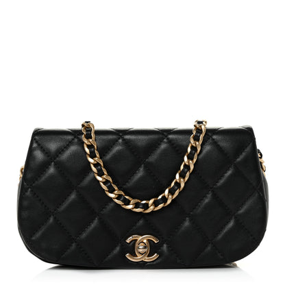 Chanel Calfskin Quilted Coco Mail Clutch With Chain Black 1 of 11