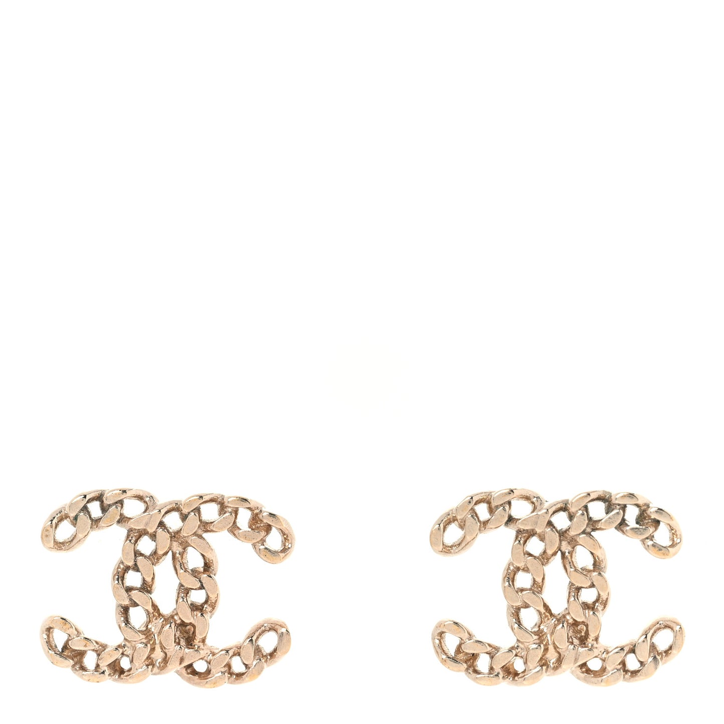 Metal Chain Link CC Earrings Gold