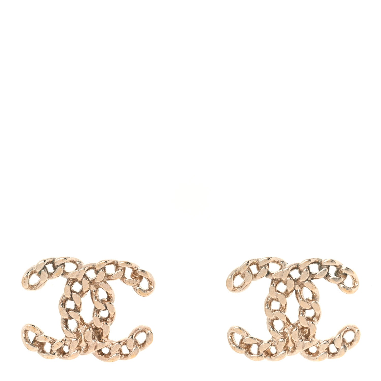 Chanel Metal Chain Link CC Earrings Gold 1 of 5