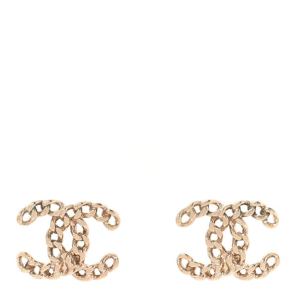 Chanel Metal Chain Link CC Earrings Gold 1 of 5