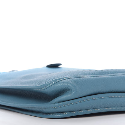 Hermes Taurillon Clemence Evelyne III GM Blue Jean 6 of 8