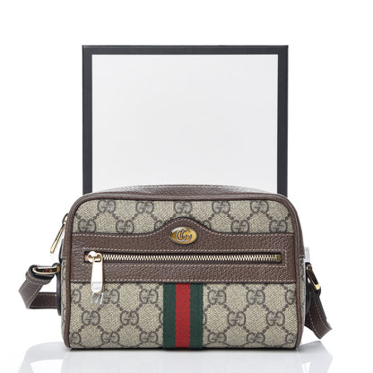 Gucci GG Supreme Monogram Web Mini Ophidia Shoulder Bag Brown 10 of 10