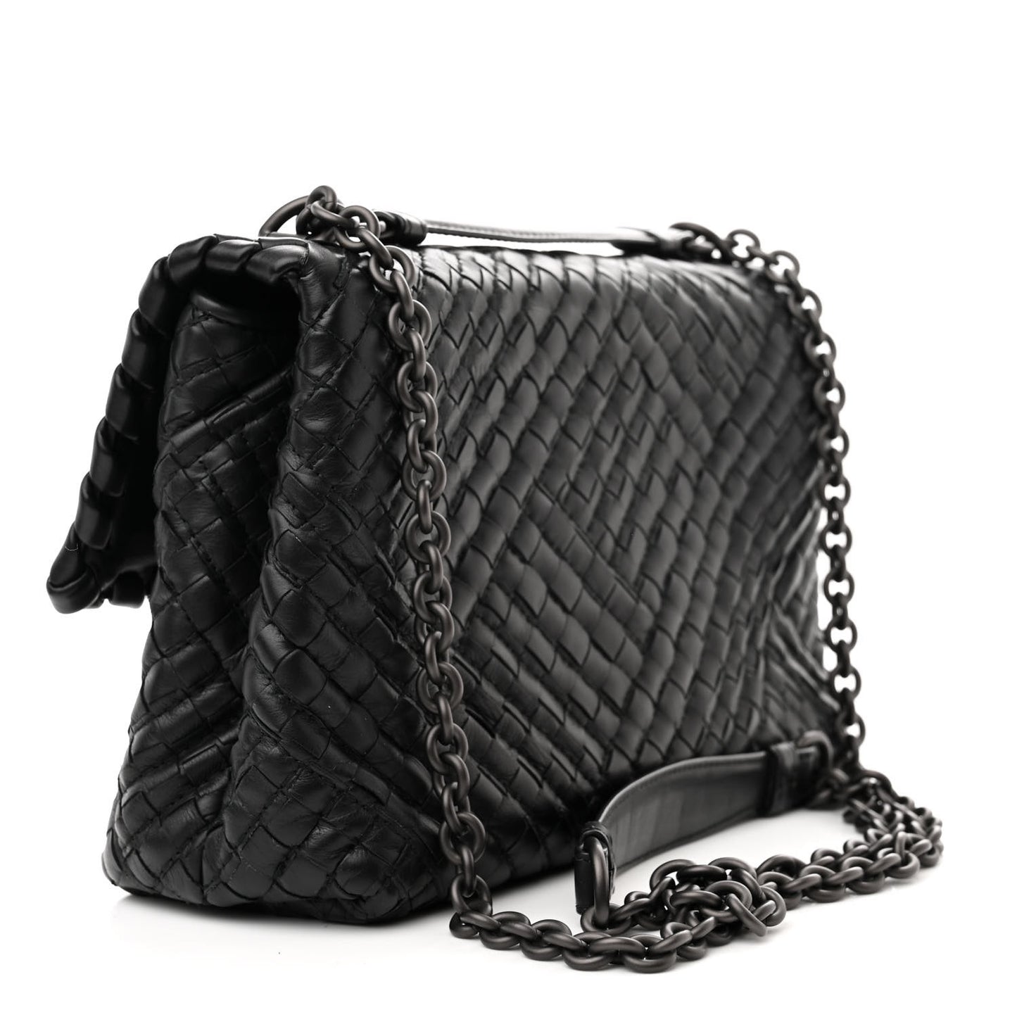 Nappa Intrecciato Baby Olimpia Shoulder Bag Black