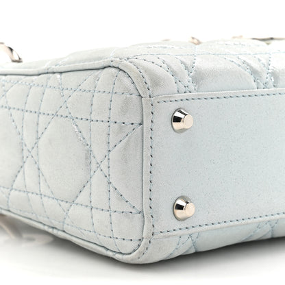 Christian Dior Metallic Lambskin Cannage Mini Lady Dior Light Blue 10 of 16