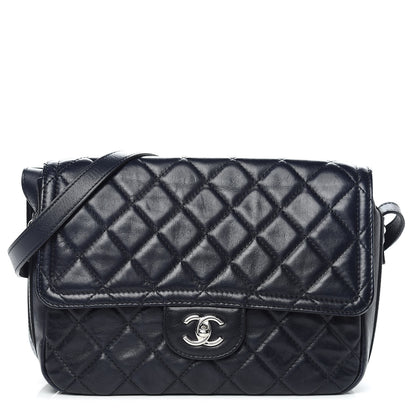 Chanel Lambskin Quilted Messenger Bag Dark Navy 1 of 13